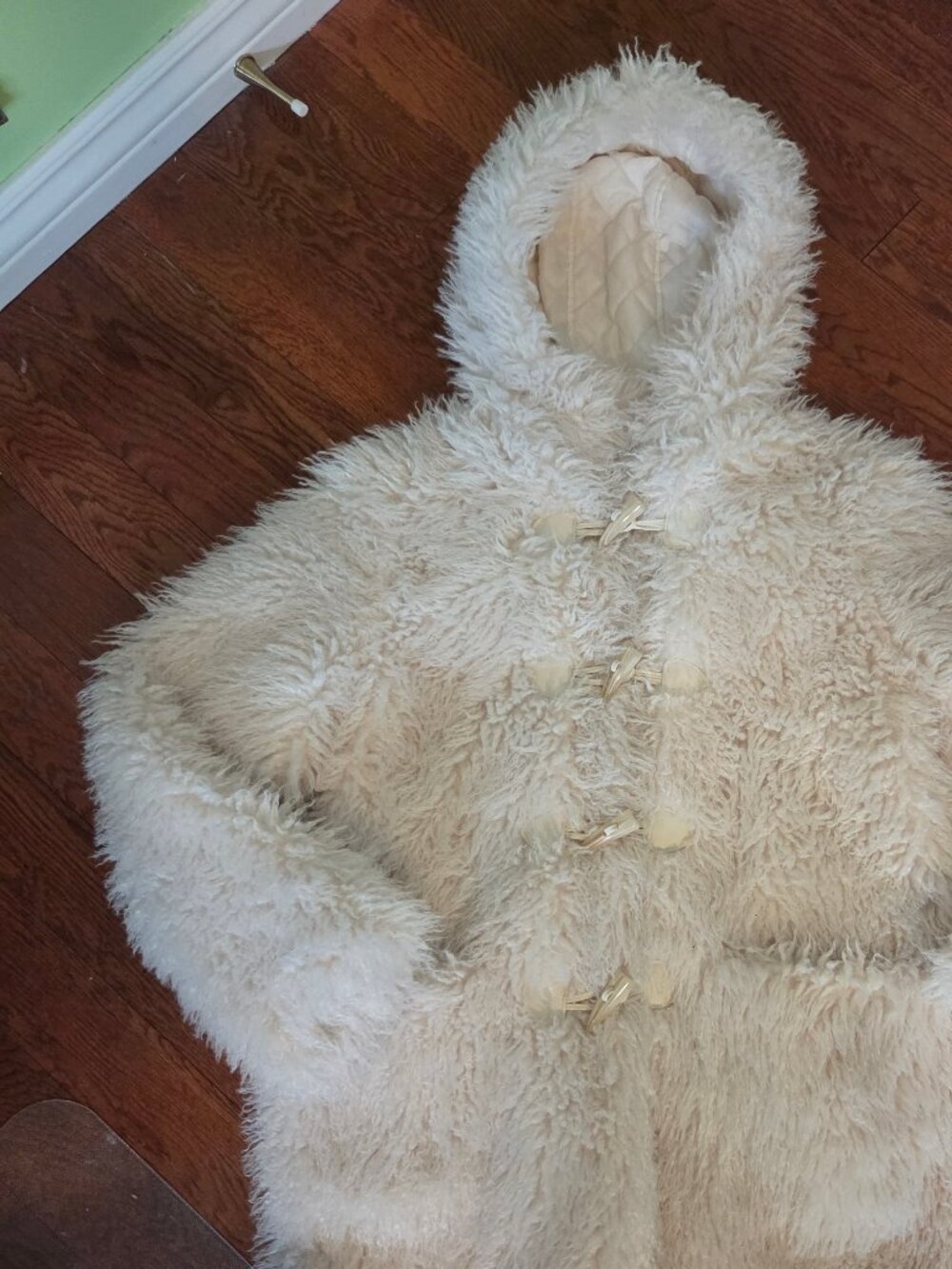 Adorable faux fur duffle coat, size L - Picture 2 of 11